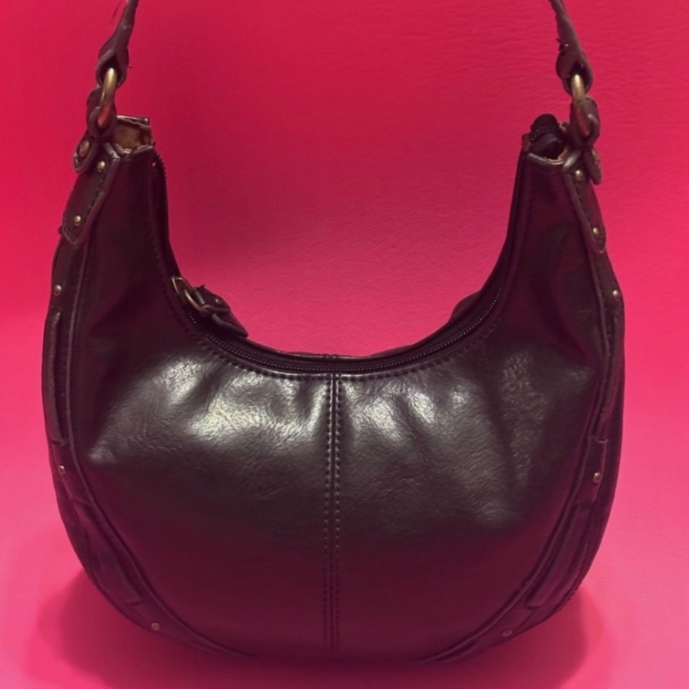 Liz Claiborne Small Handbag Top Handle Black Full Zip